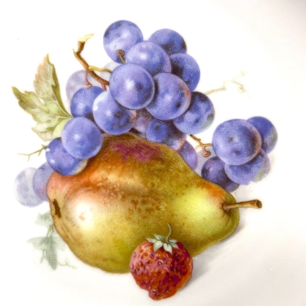 Set of 6 Schumann Arzberg Germany Pierced Porcelain Plates Harvest Fruit 7" - Picture 3 of 16